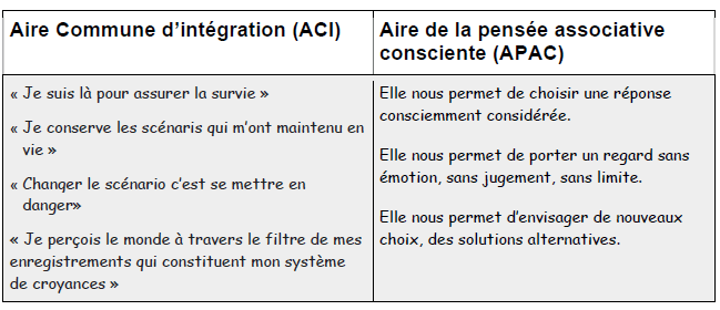 Tableau issu du cours de Test Musculaire et Outil de Base TMOB, dispensé chez Auranesis